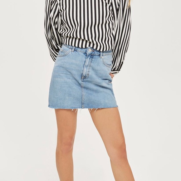 topshop moto denim mini skirt